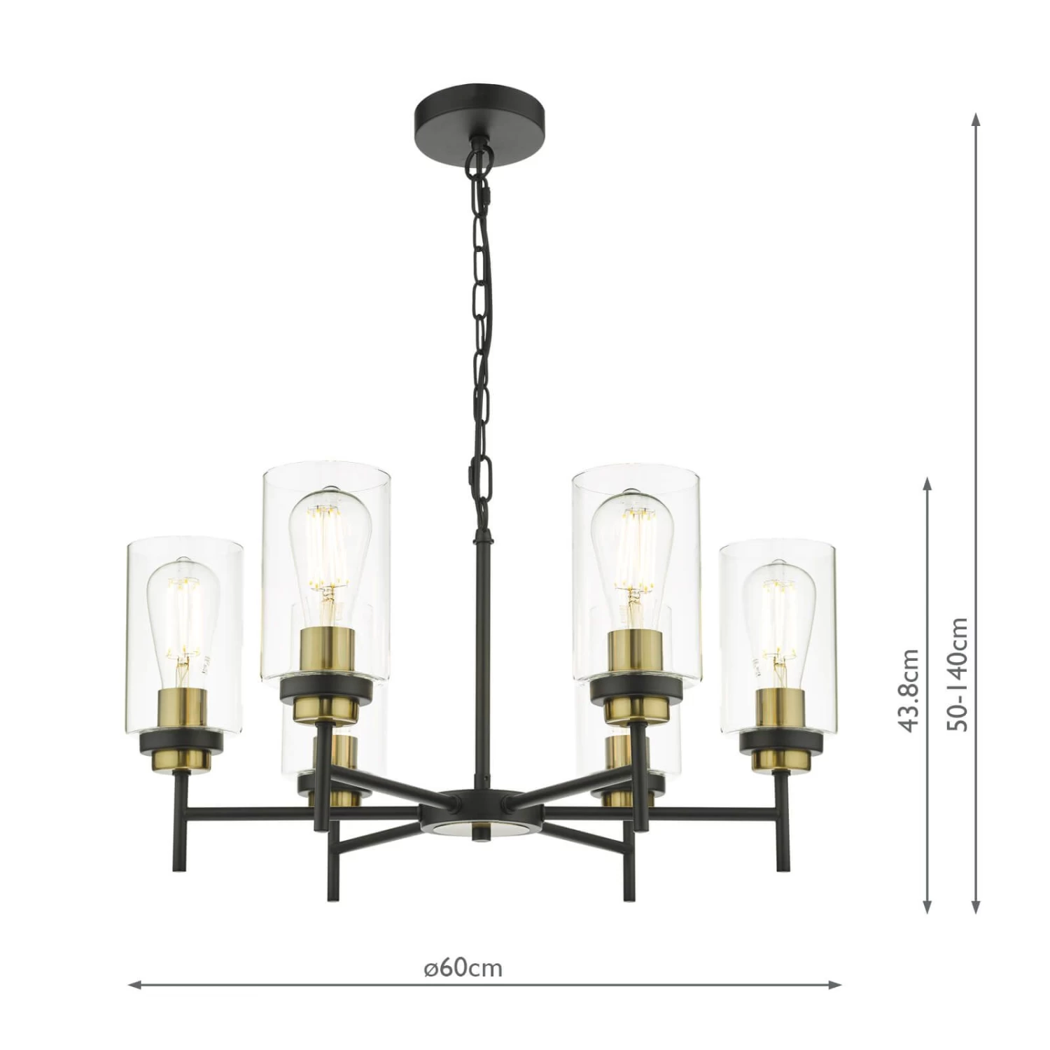Abel 6 Light Pendant Satin Black Glass - Image 6