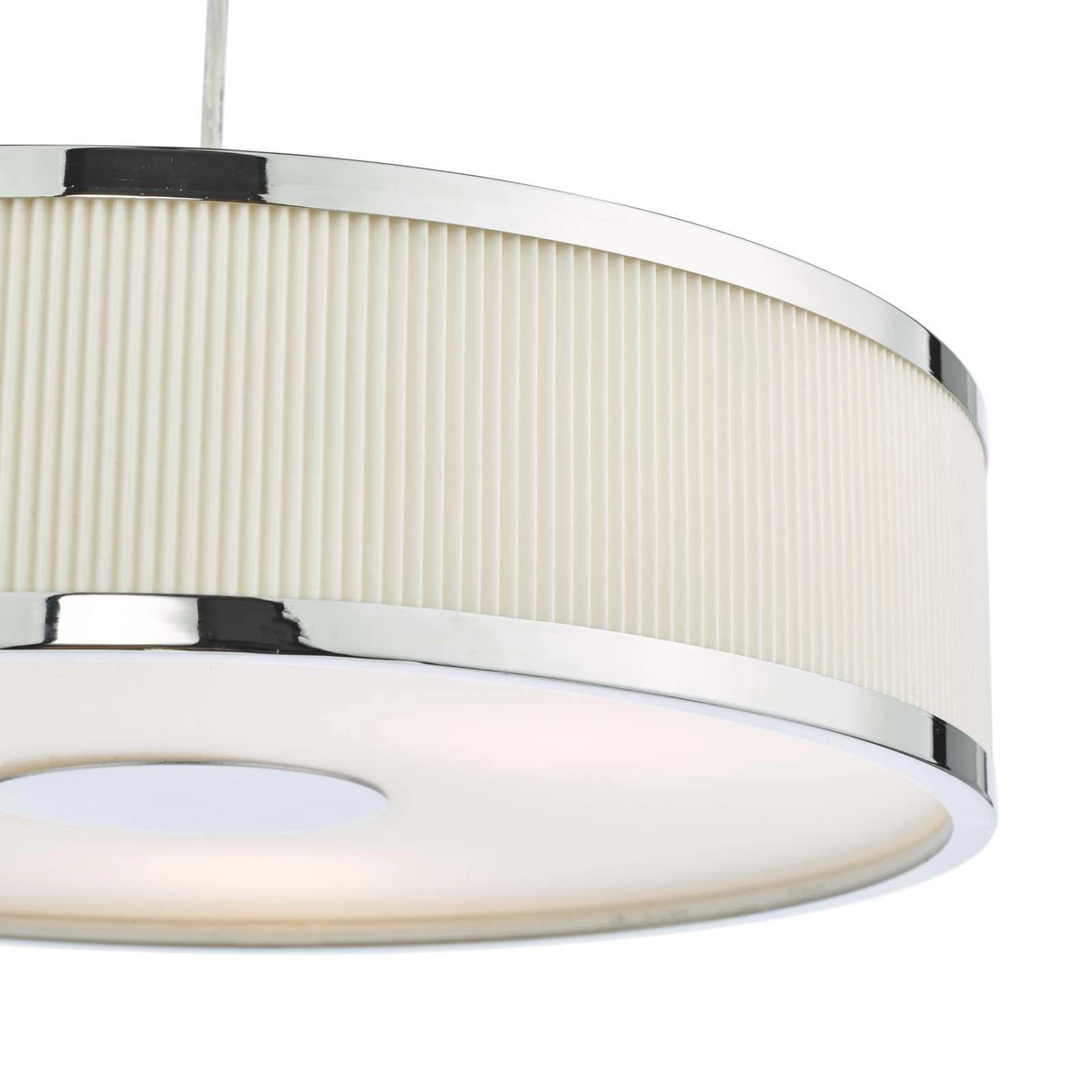 Alvaro 3 Light Single Pendant Polished Chrome Ivory - Image 3