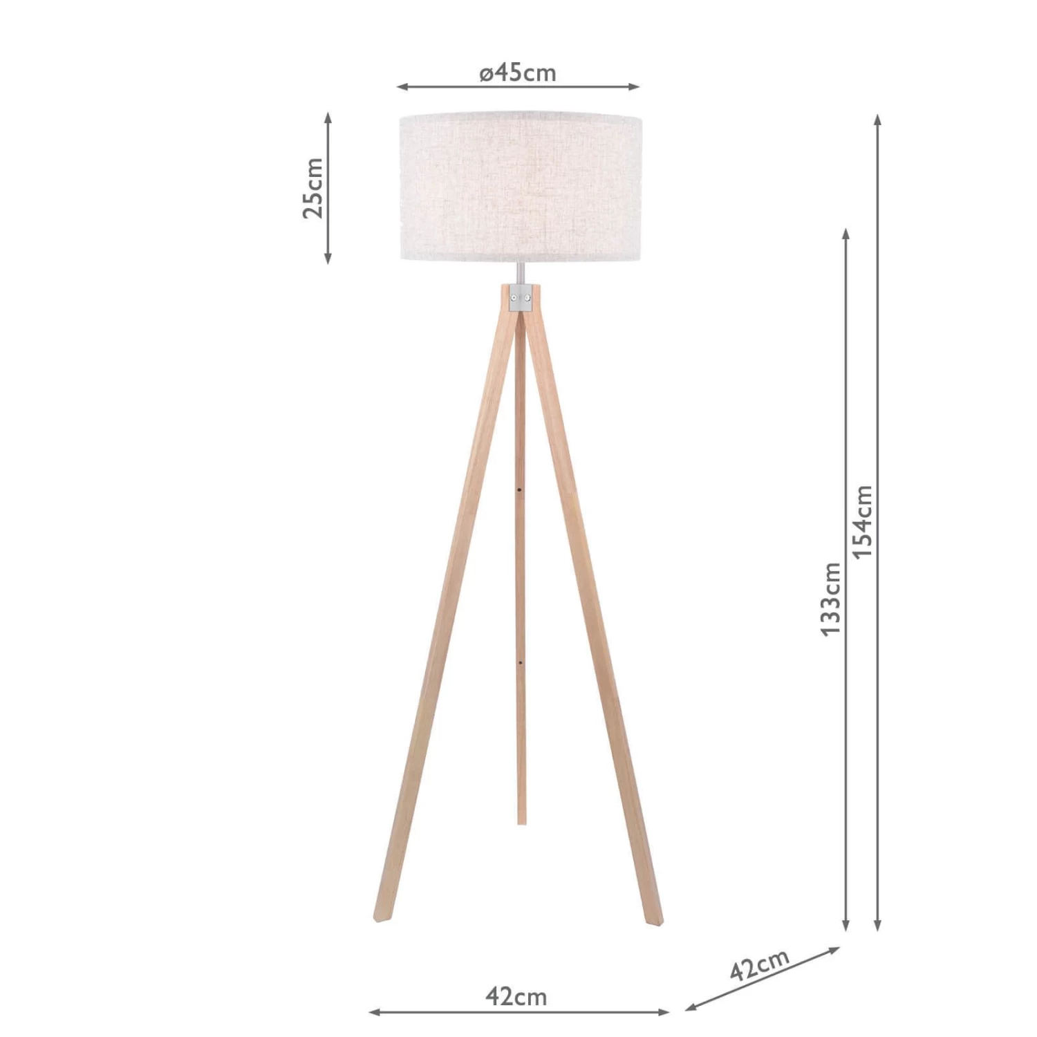Armitage Tripod Floor Lamp Light Wood With Shade - Image 5