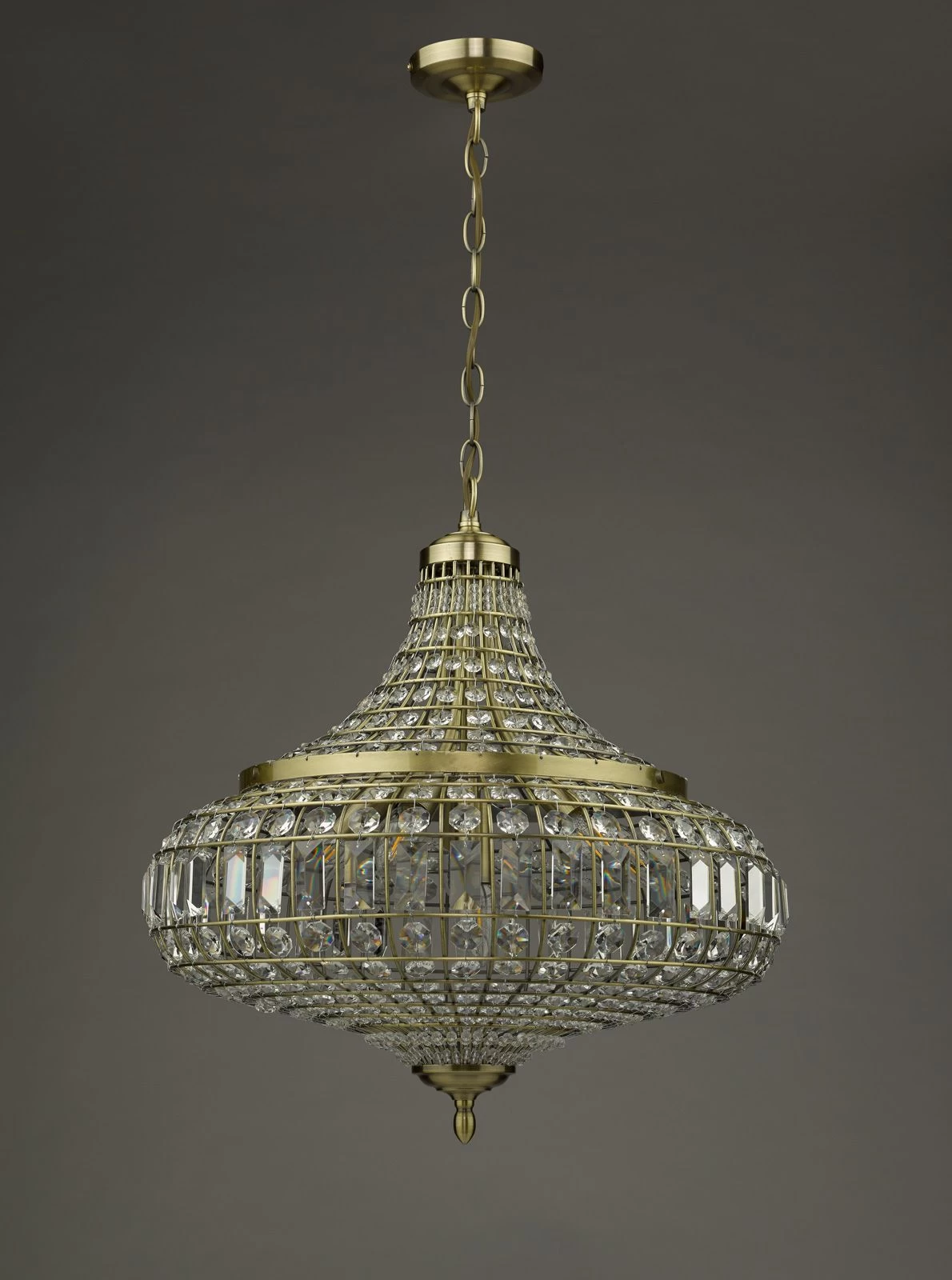Asmara 6 Light Pendant Antique Brass Crystal - Image 6