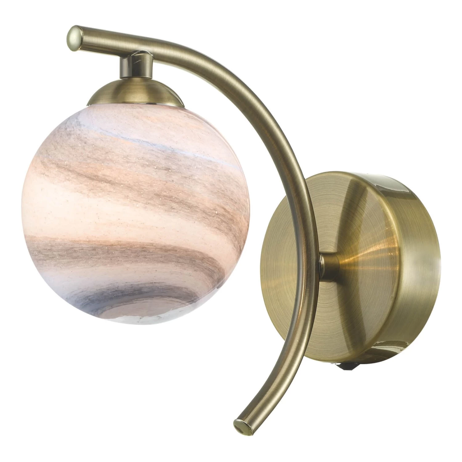 Atiya Wall Light Antique Brass With Planet Style Glass - Image 4