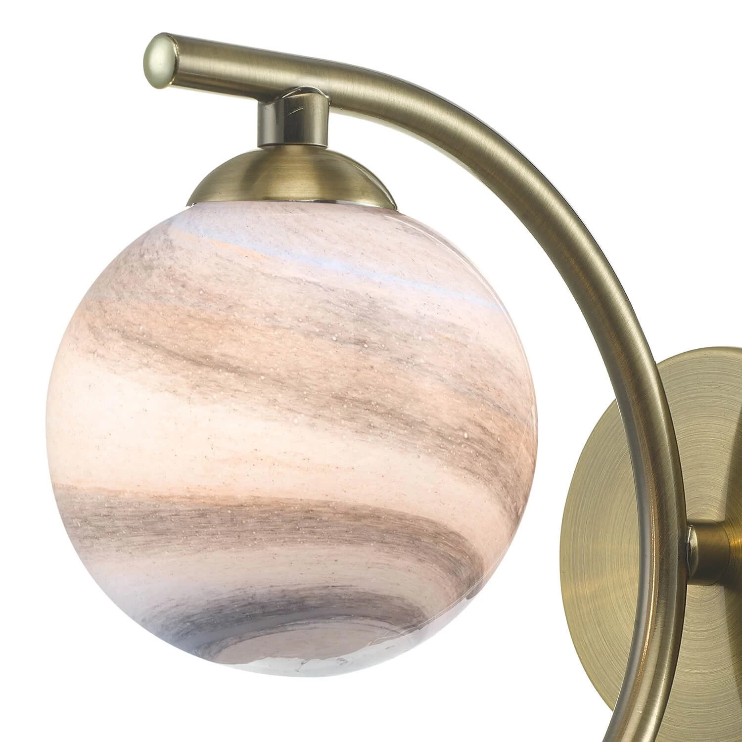 Atiya Wall Light Antique Brass With Planet Style Glass - Image 5