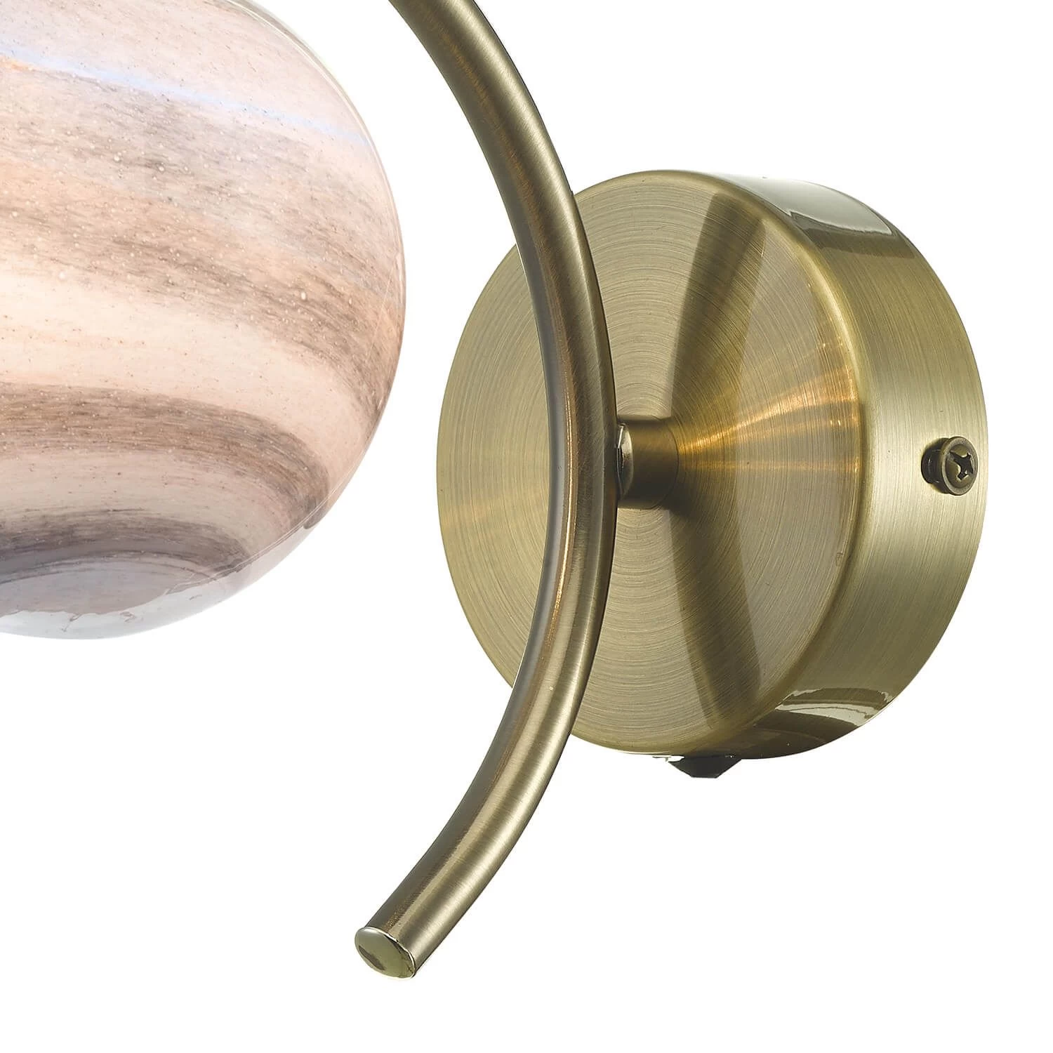 Atiya Wall Light Antique Brass With Planet Style Glass - Image 6