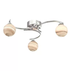Atiya 3 Light Semi Flush Polished Chrome With Planet Style Glass