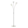 Avari 3 Light Floor Lamp Satin Nickel Frosted Glass