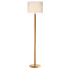 Avenue Floor Lamp Light Wood Polished Chrome With Shade