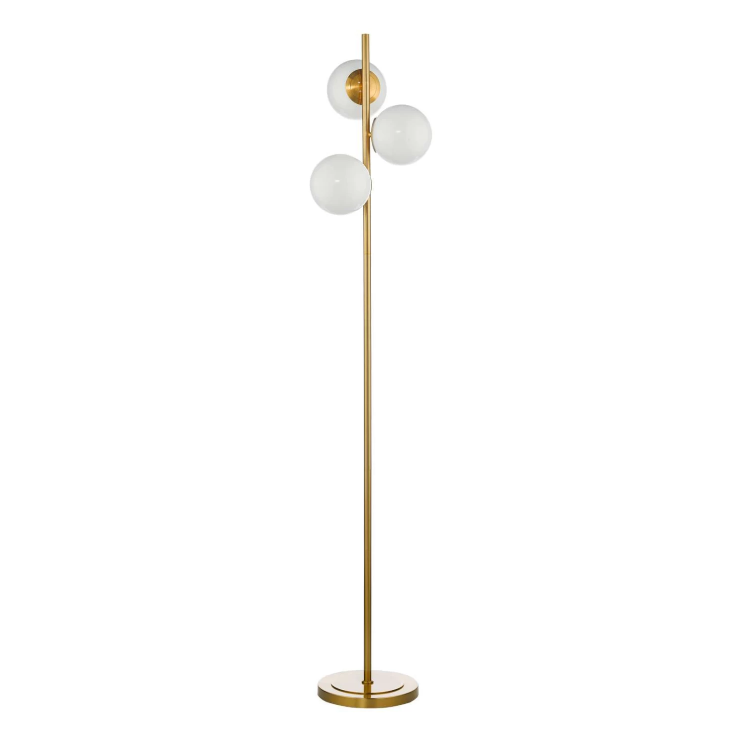 Bombazine 3 Light Floor Lamp Natural Brass Opal Glass - Image 2