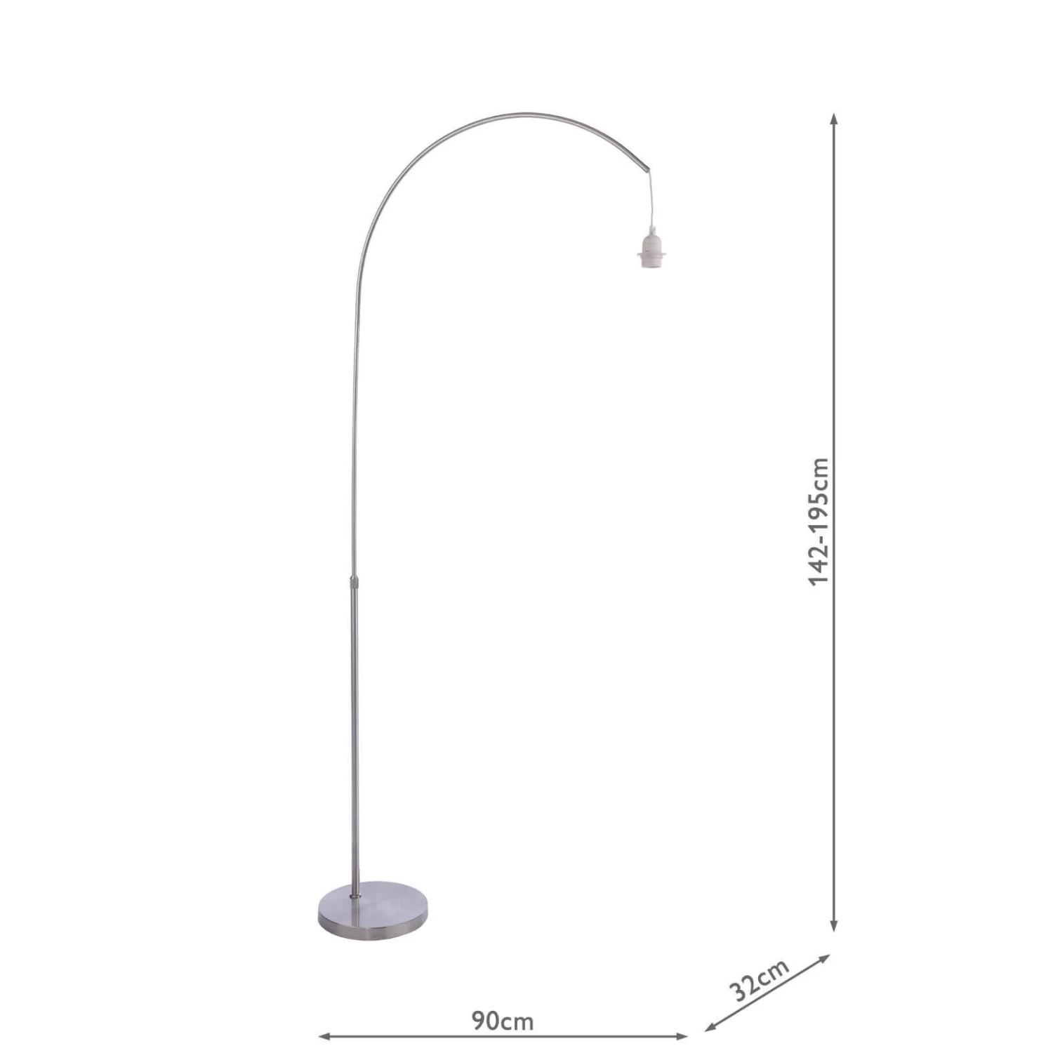 Bow Floor Lamp Satin Nickel Base Only - Image 4