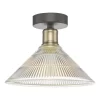 Boyd 1 Light Flush Antique Brass With Glass Shade