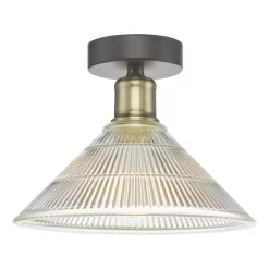 Boyd 1 Light Flush Antique Brass With Glass Shade