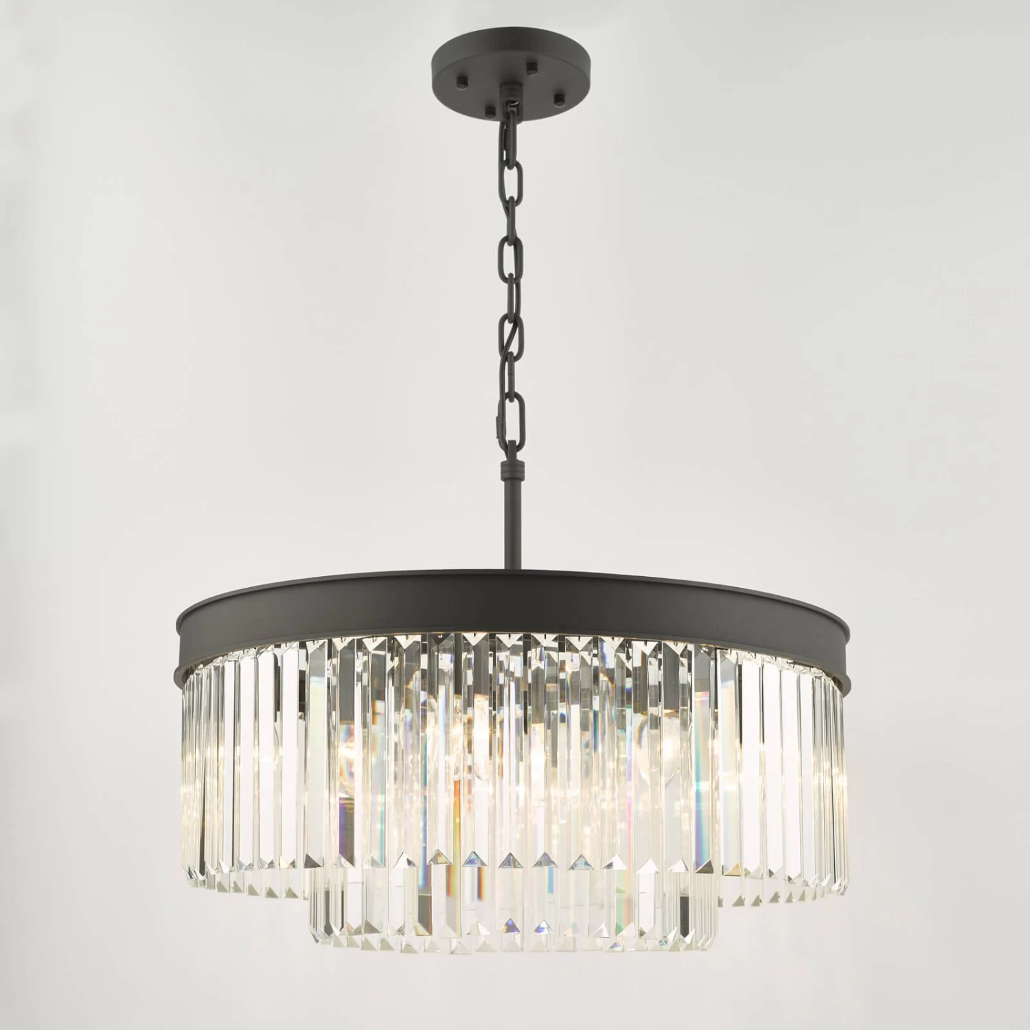 Celeus 6 Light Chandelier Anthracite & Crystal - Image 4