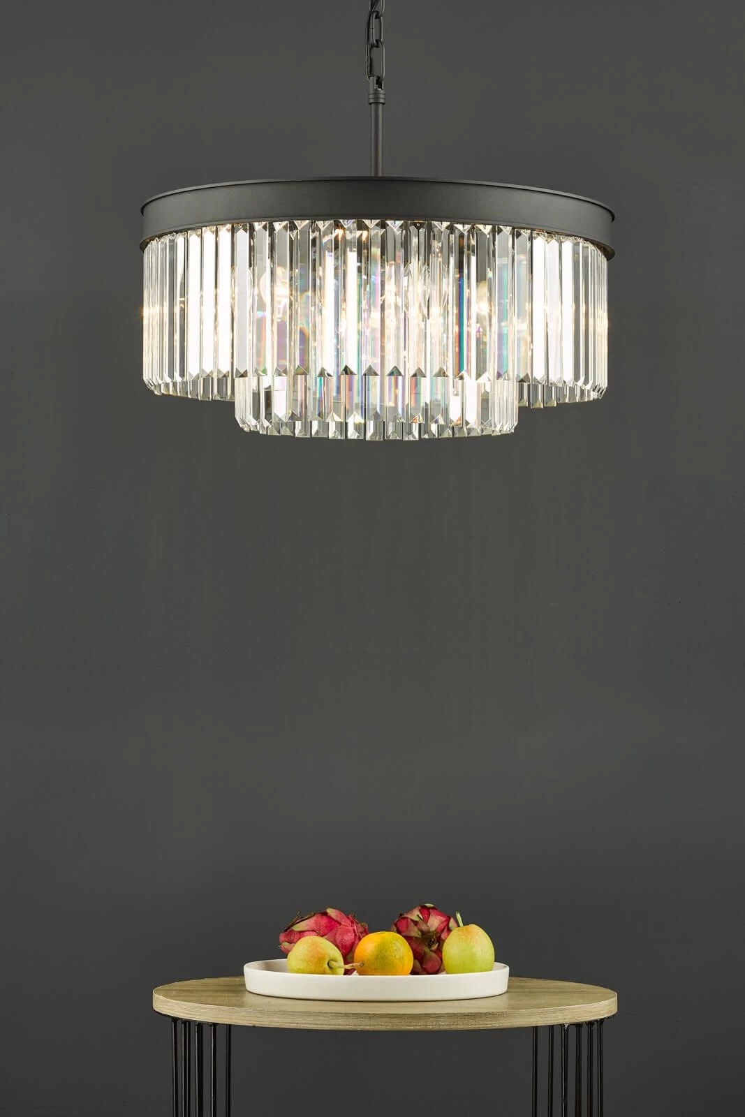 Celeus 6 Light Chandelier Anthracite & Crystal - Image 5
