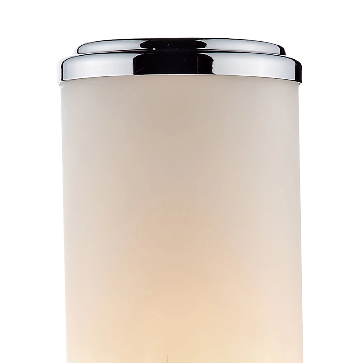 Century Bathroom Wall Light Polished Chrome Opal Glass IP44