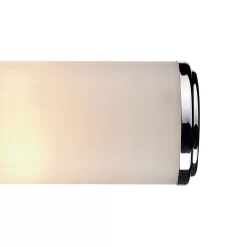 Century Bathroom 2 Light Wall Light Polished Chrome Opal Glass IP44