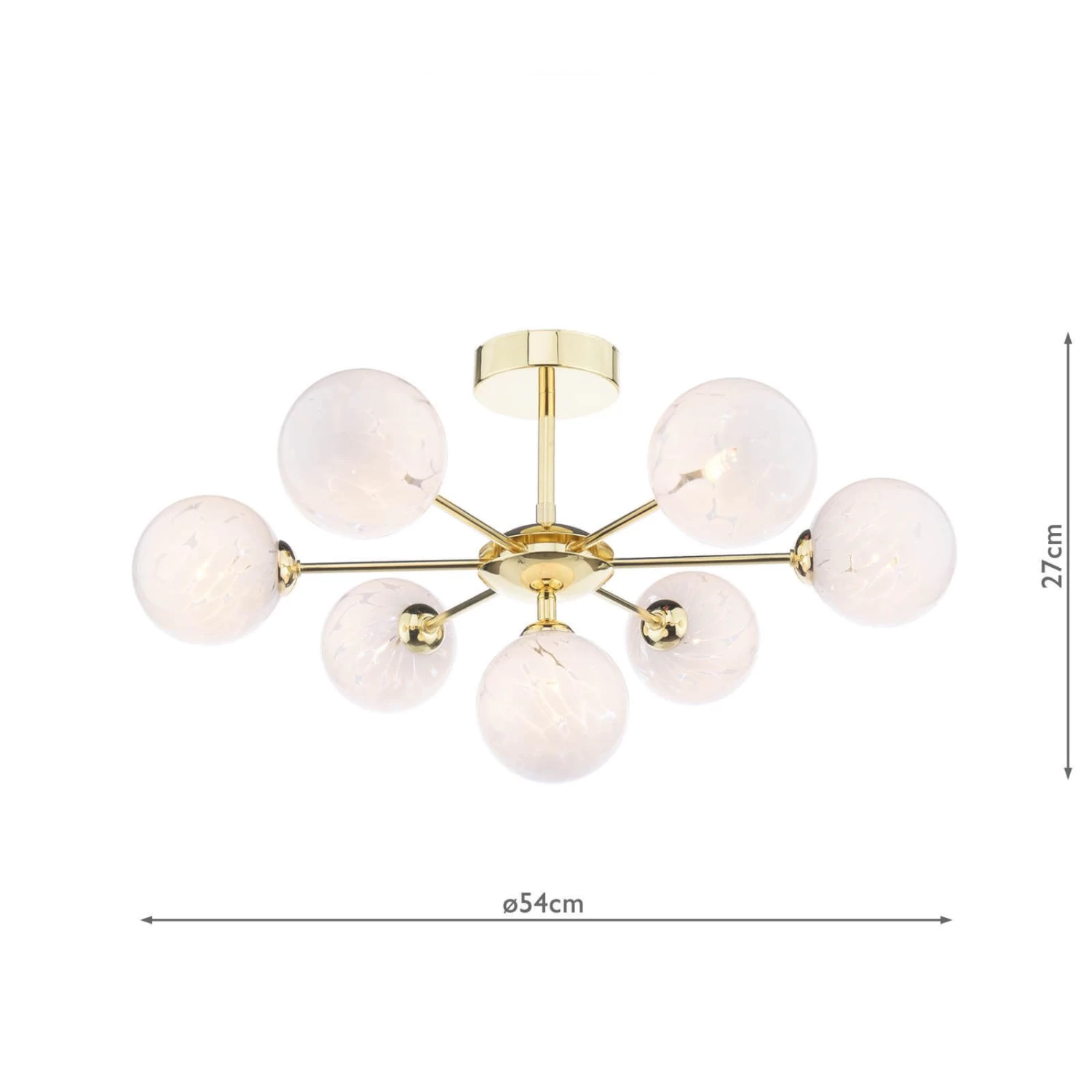 Cohen 7 Light Semi-Flush Polished Gold & Confetti Glass - Image 3