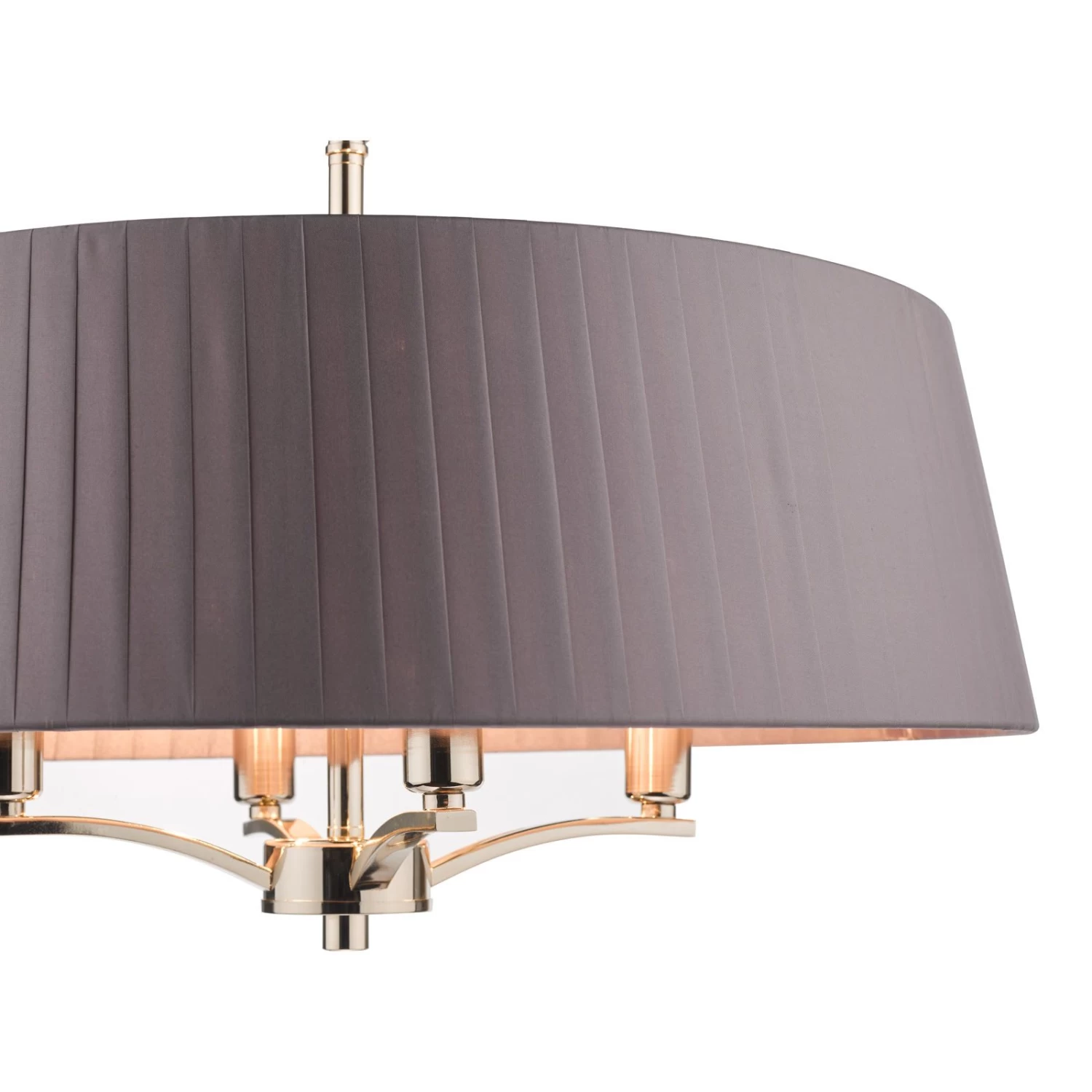 Cristin 4 Light Pendant Polished Nickel With Grey Shade - Image 3