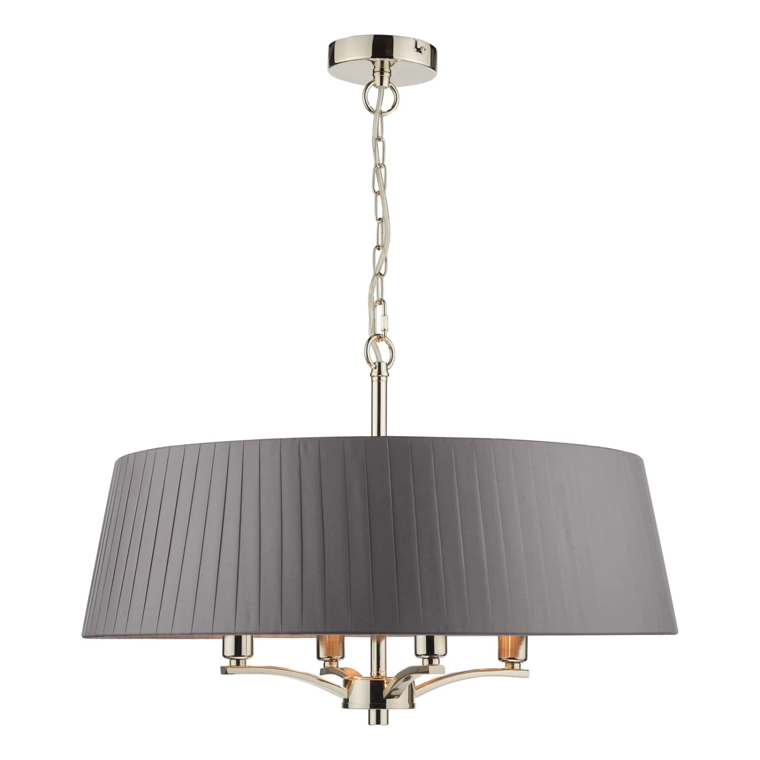 Cristin 4 Light Pendant Polished Nickel With Grey Shade - Image 7