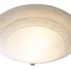 Damask 3 Light Flush Alabaster Glass Brass 50cm