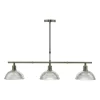 Dara 3 Light Bar Pendant Antique Brass & Glass