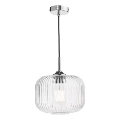 Demarius Pendant Polished Chrome And Clear Glass