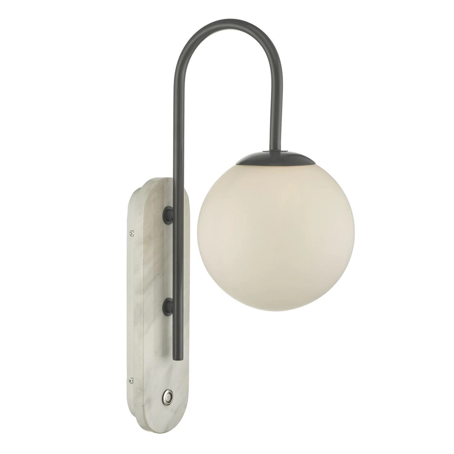 Deuce Bathroom Wall Light Marble Opal Glass IP44 - Image 3