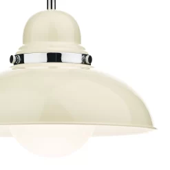 Dynamo 1 Light Pendant Cream And Polished Chrome