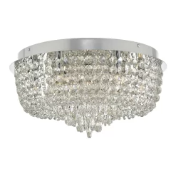 Eitan 9 Light Beaded Flush Clear And Polished Chrome