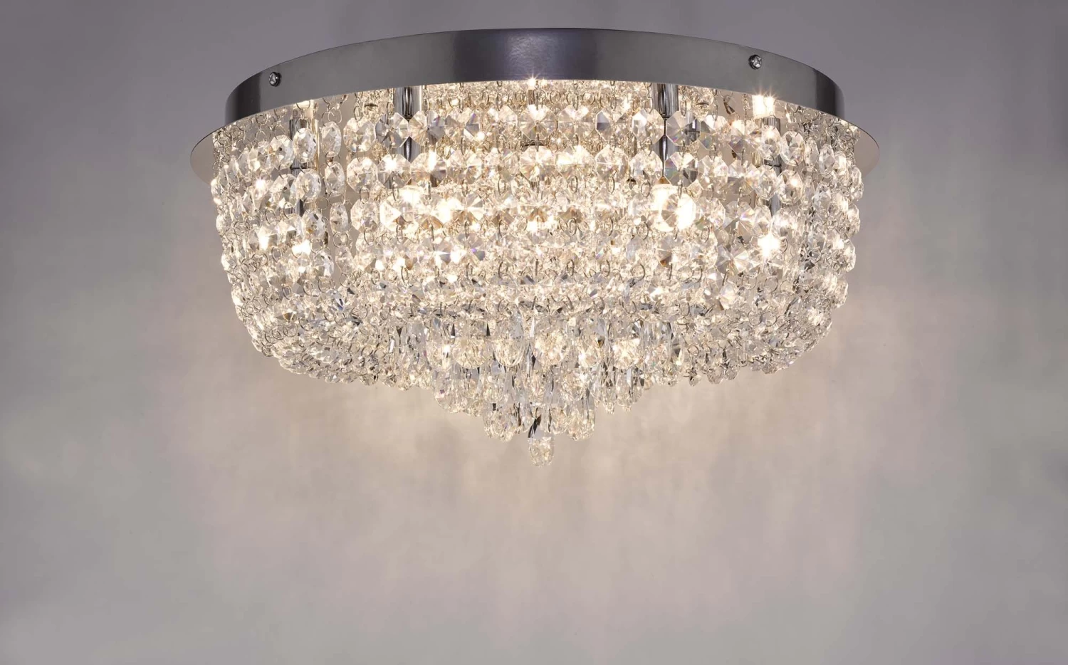 Eitan 9 Light Beaded Flush Clear And Polished Chrome - Image 4