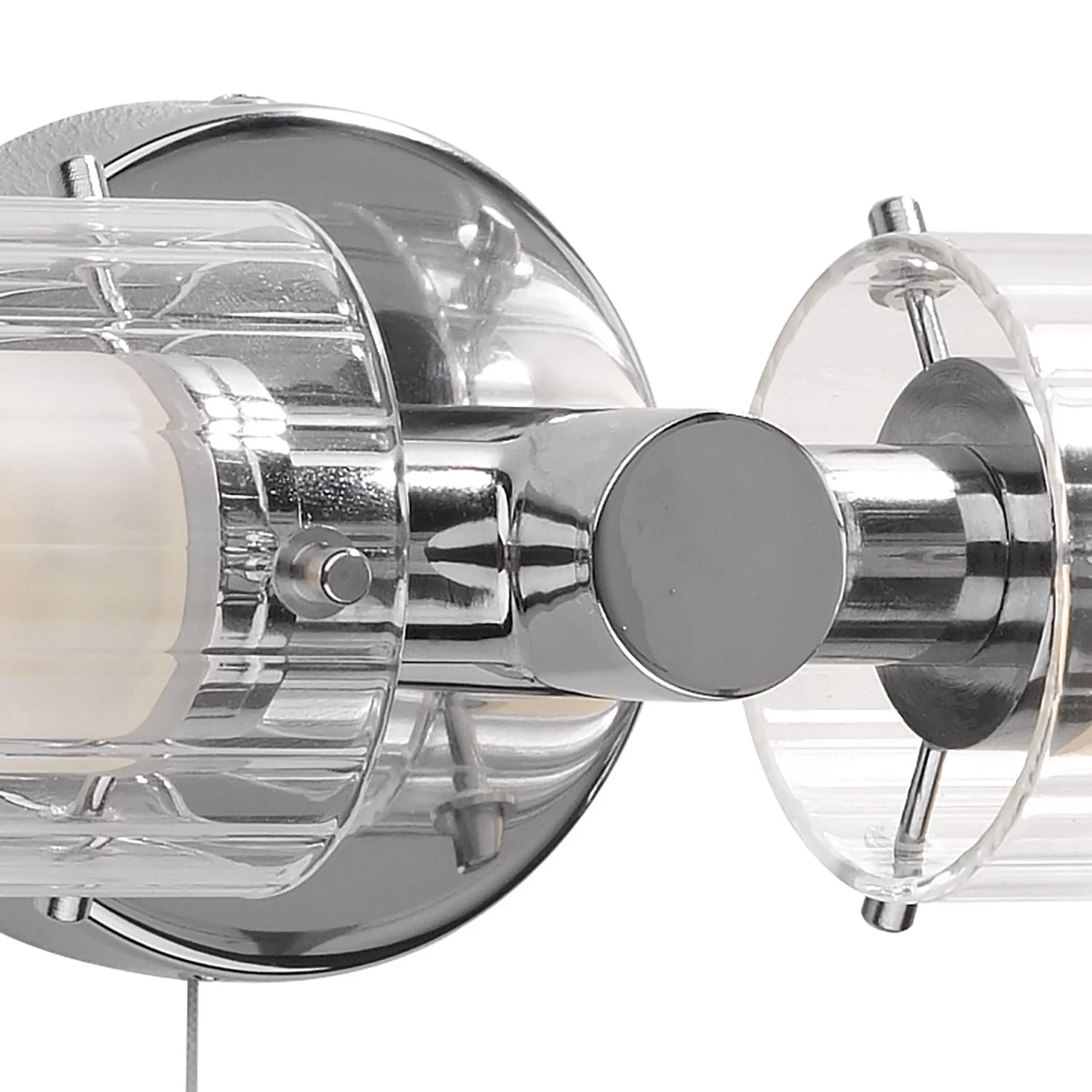 Elba Bathroom 2 Light Wall Light Polished Chrome Glass IP44 - Image 3