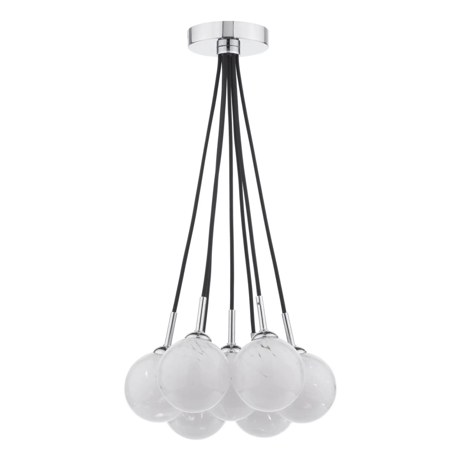 Elpis 7 Light Cluster Pendant Polished Chrome & Confetti Glass - Image 2