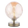 Esben Table Lamp Antique Brass Amber Dimpled Glass
