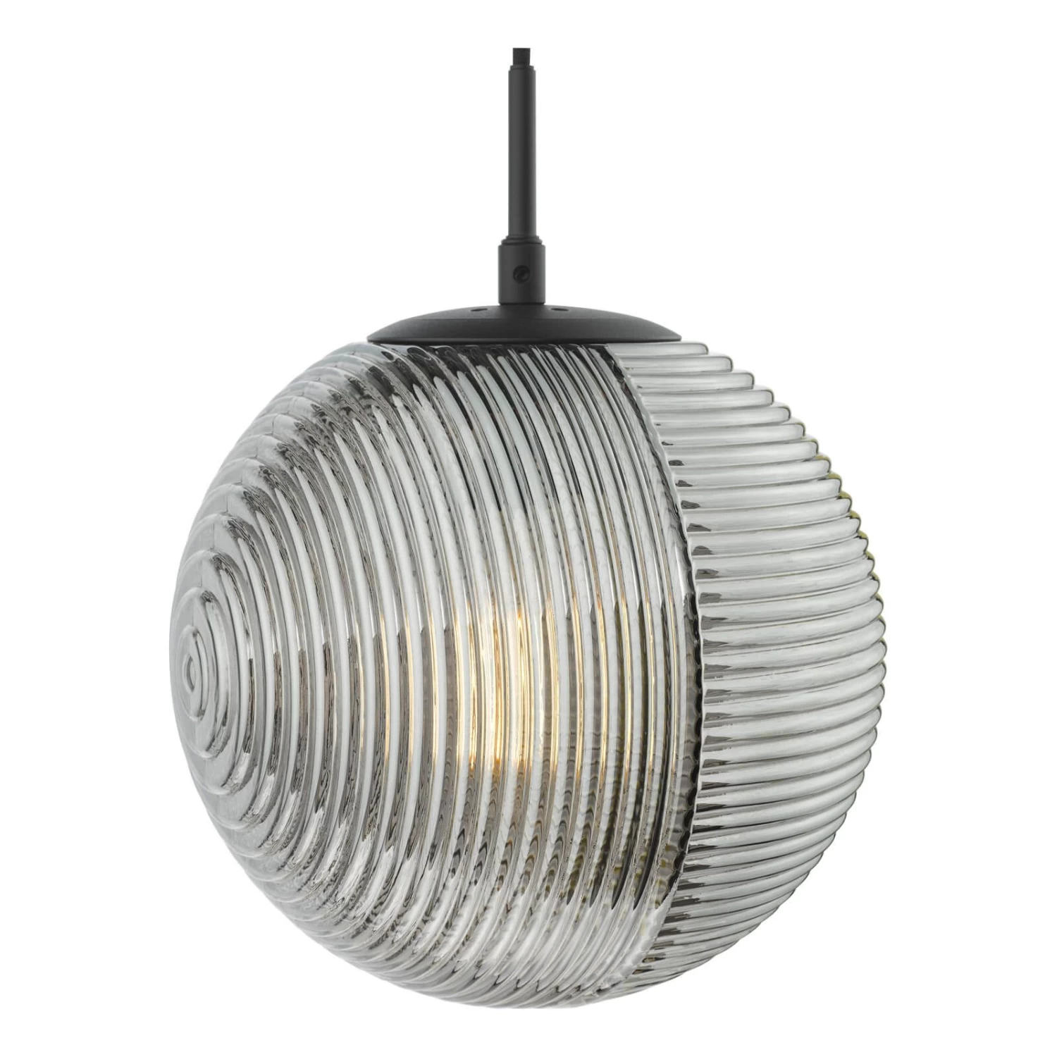 Evander Single Pendant Matt Black And Smoked Glass - Image 8