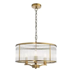 Evelyn 3 Light Pendant Antique Bronze And Glass