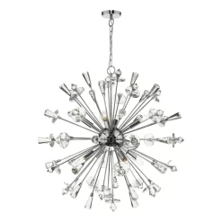 Exodus 8 Light Pendant Polished Chrome Crystal