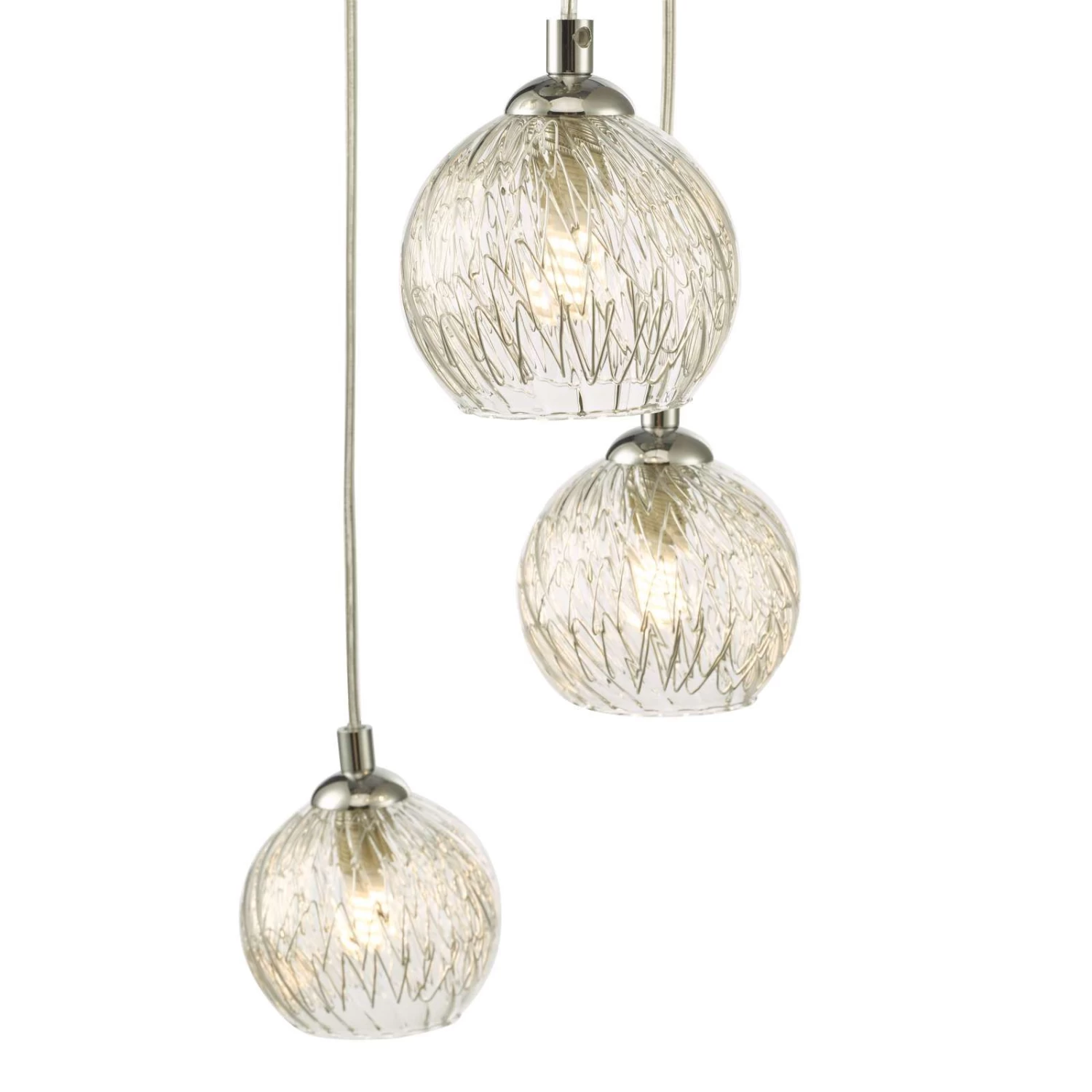 Federico 5 Light Cluster Pendant Polished Chrome Clear/Wire Glass - Image 3