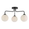 Feya 3 Light Semi Flush Matt Black Opal Glass