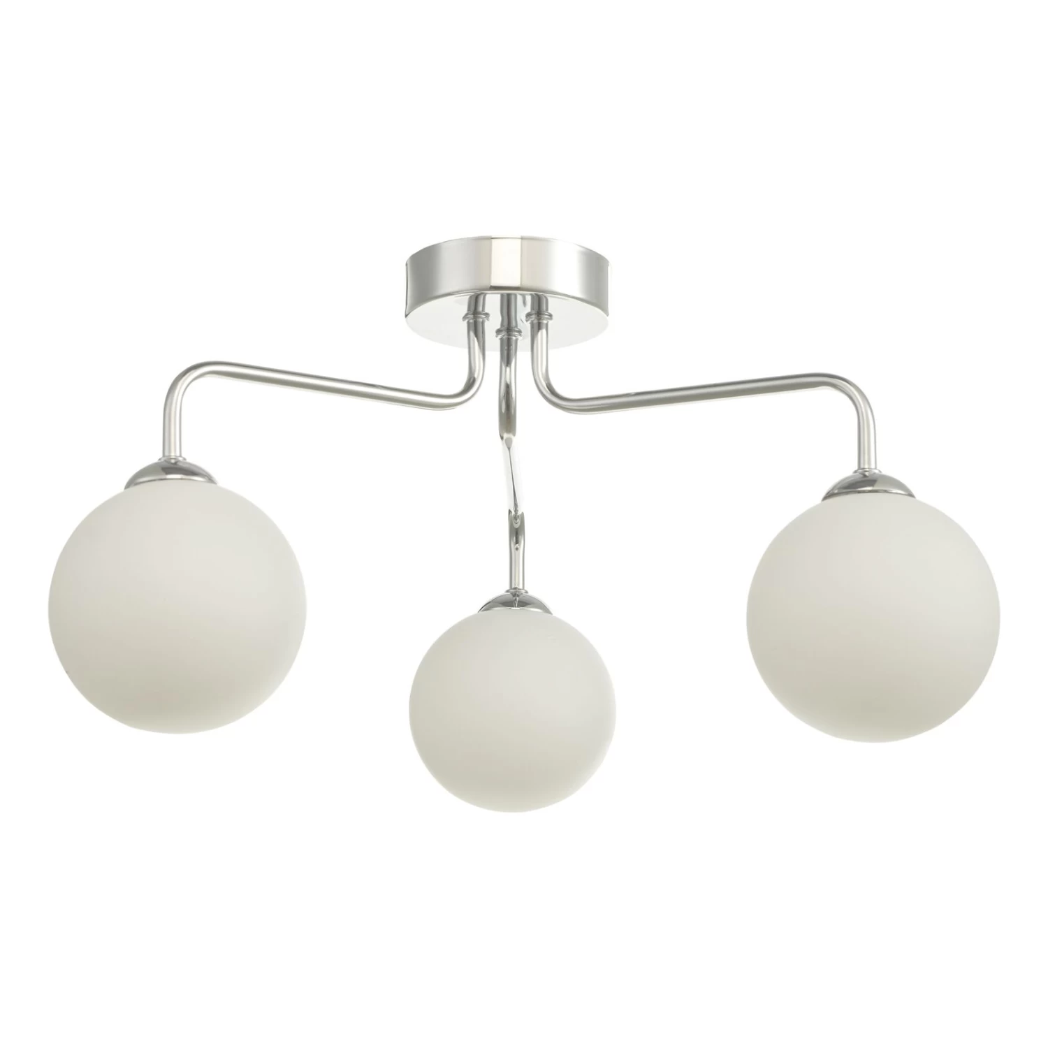 Feya 3 Light Semi Flush Polished Chrome Opal Glass - Image 2