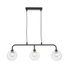 Feya 3 Light Bar Pendant Matt Black & Clear/Opal Glass