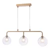 Feya 3 Light Bar Pendant Antique Bronze & Clear/Opal Glass