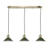 Hadano 3 Light Brass Suspension With Olive Green Shades