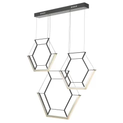 Hexagon 3 Light Pendant Black LED