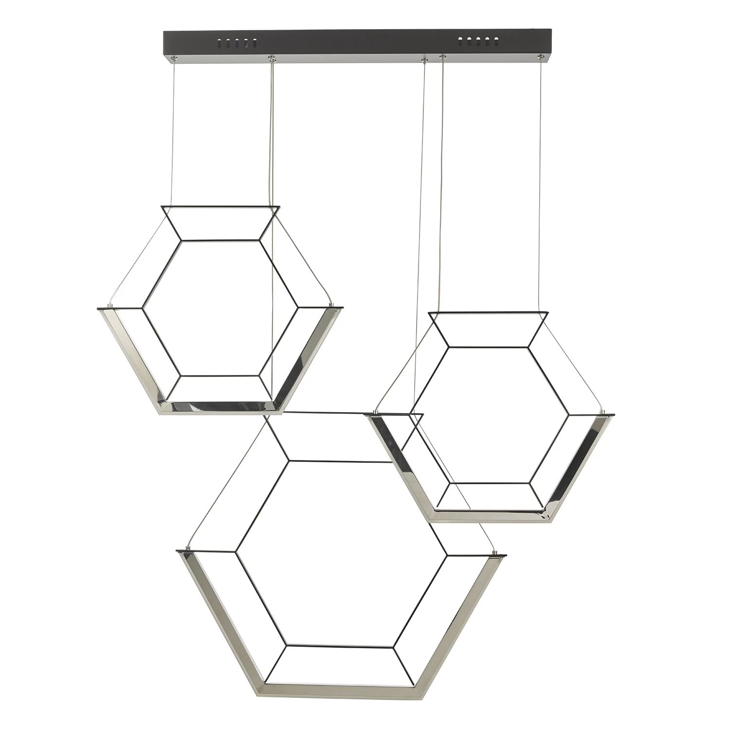 Hexagon 3 Light Pendant Black LED - Image 3