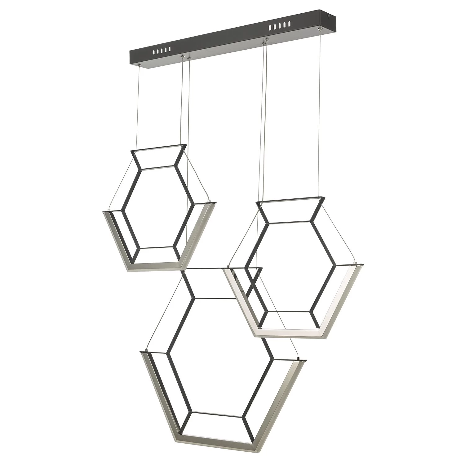 Hexagon 3 Light Pendant Black LED - Image 2