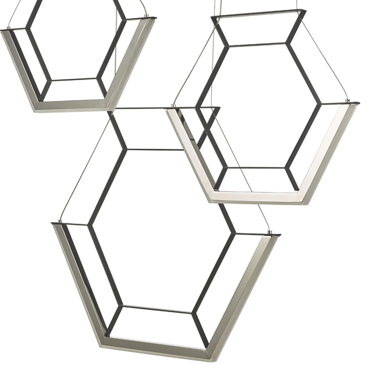 Hexagon 3 Light Pendant Black LED - Image 5