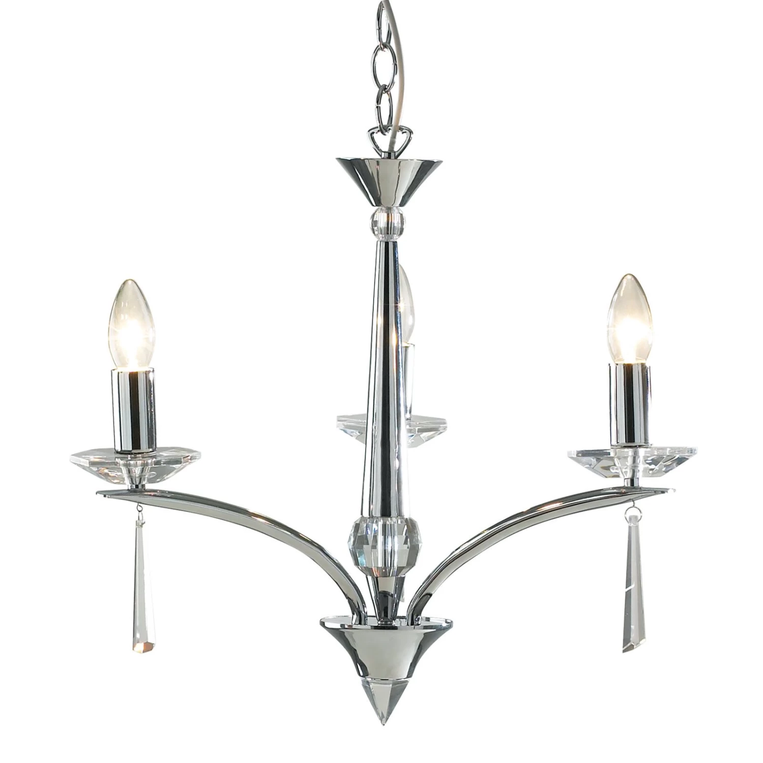 Hyperion 3 Light Dual Mount Pendant Polished Chrome Crystal - Image 4