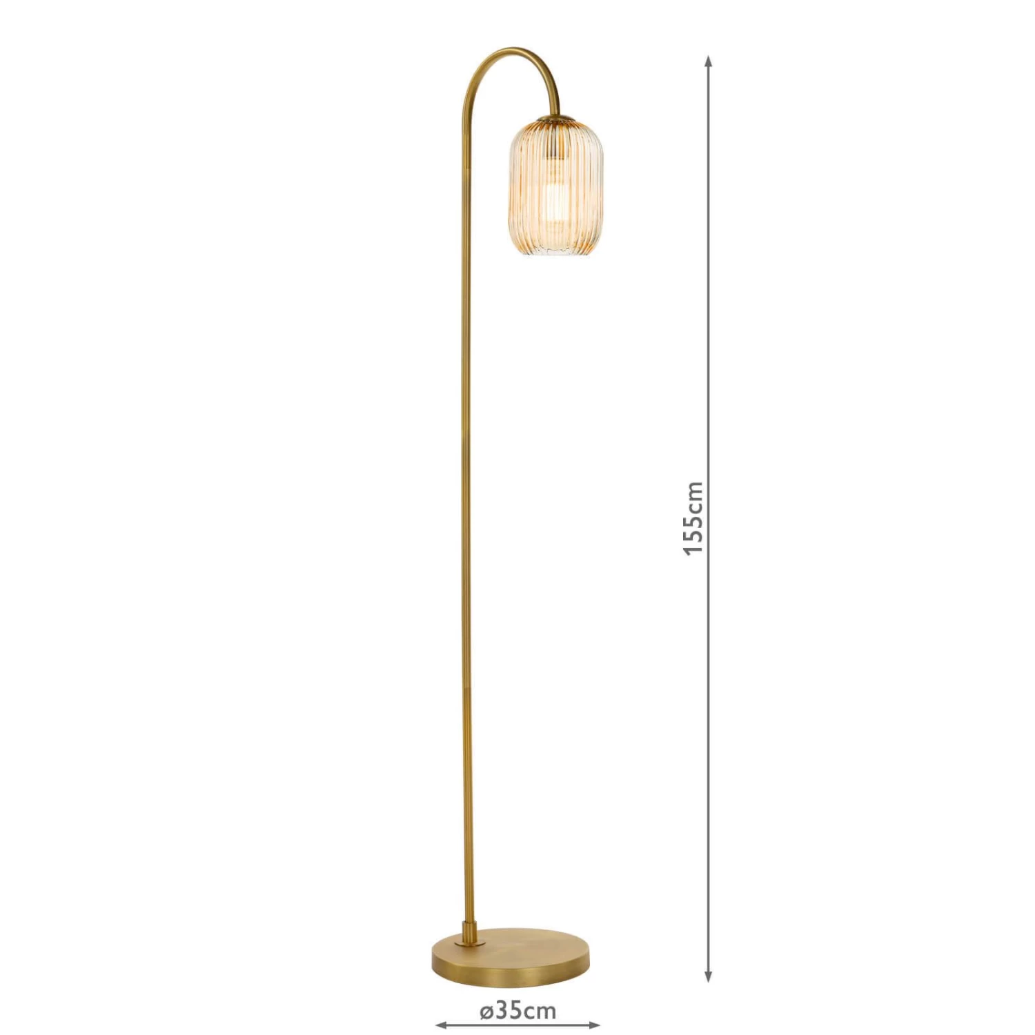 Idra Floor Lamp Aged Bronze And Champagne Ribbed Glass - Image 6