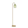 Idra Floor Lamp Aged Bronze And Green Ribbed Glass
