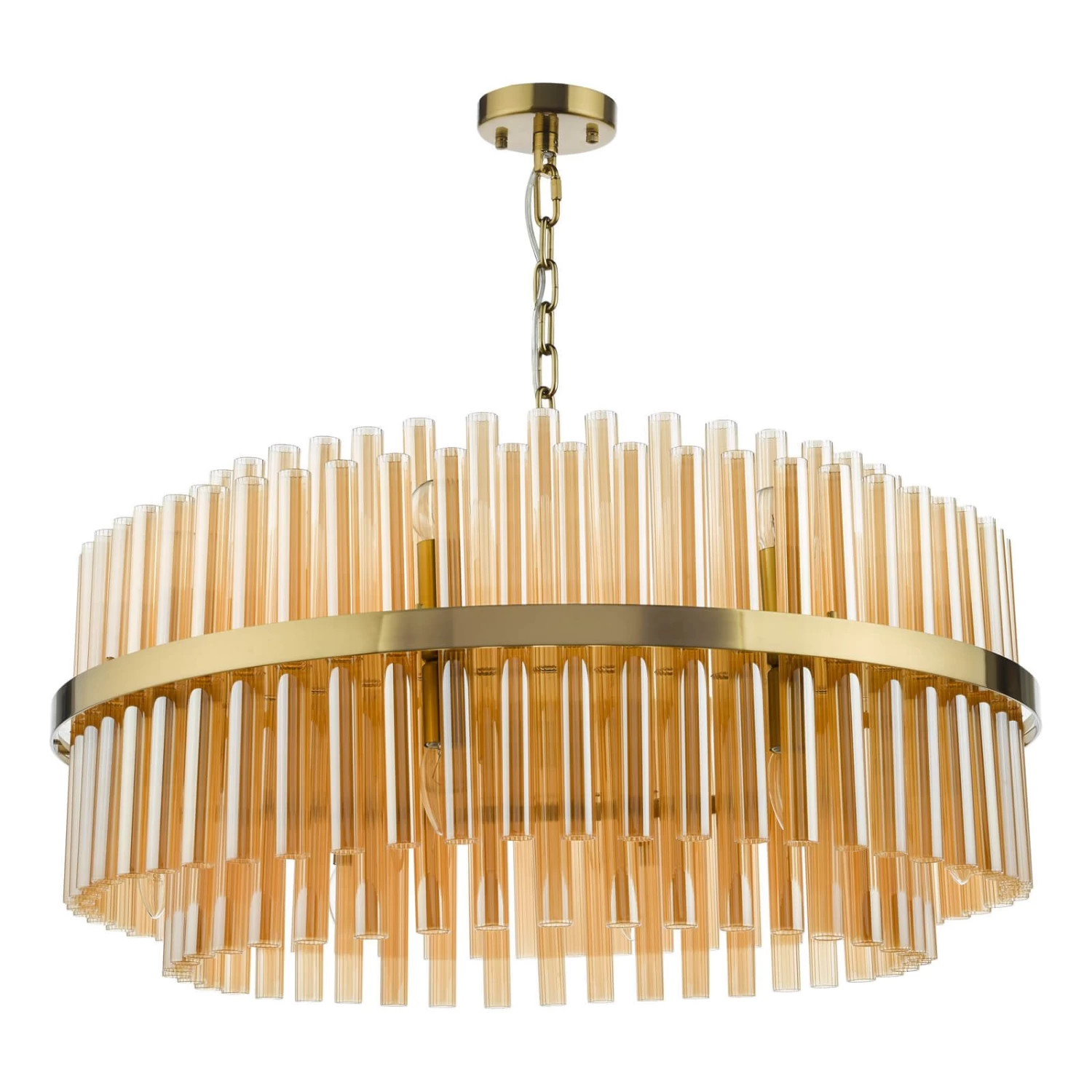 Imani 16 Light Pendant Natural Brass And Champagne Glass - Image 2