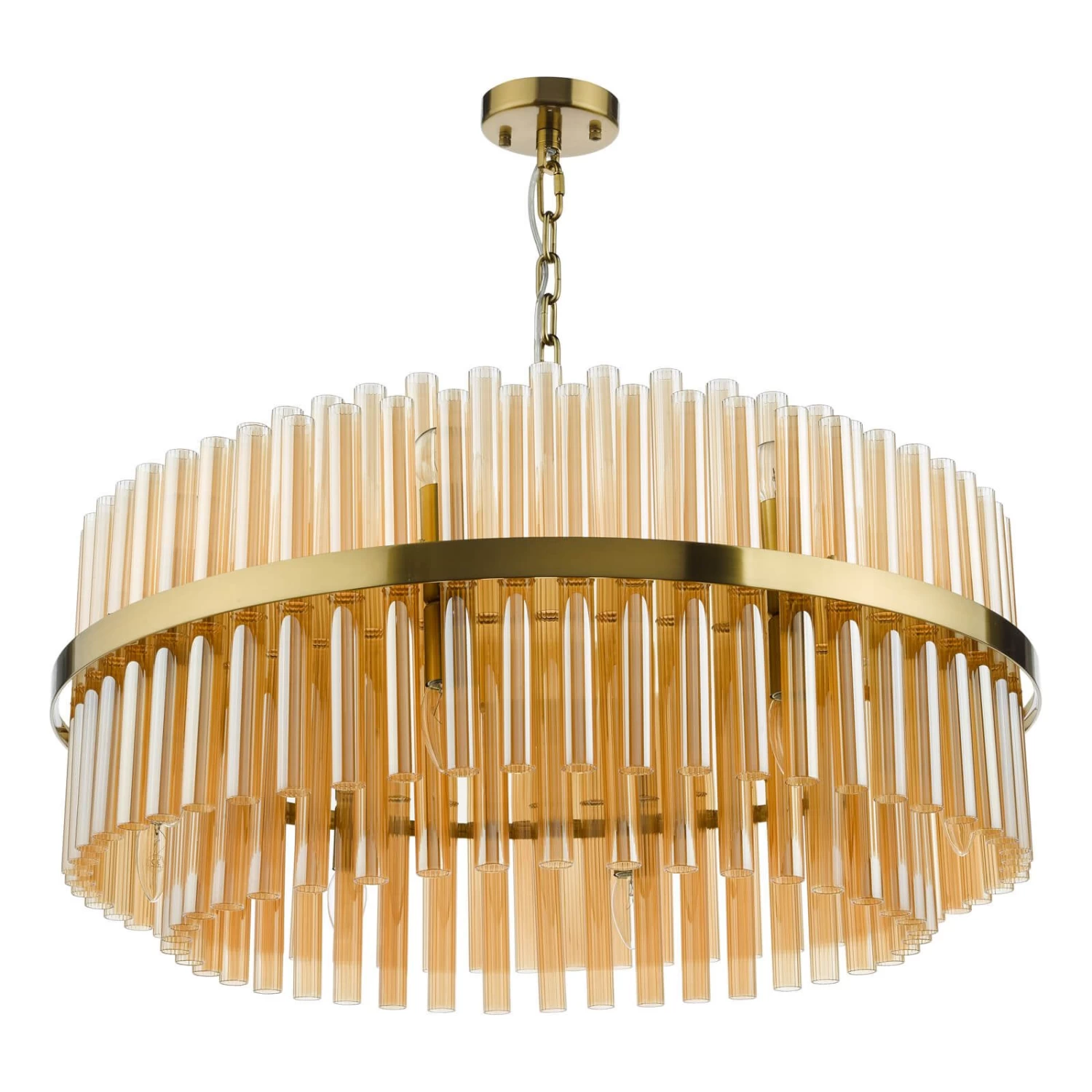Imani 16 Light Pendant Natural Brass And Champagne Glass - Image 5