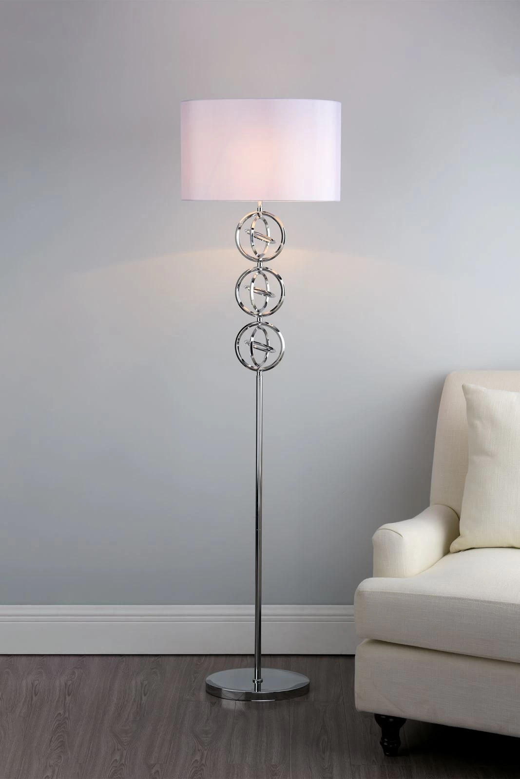 Innsbruck Floor Lamp Polished Chrome With Shade - Image 5